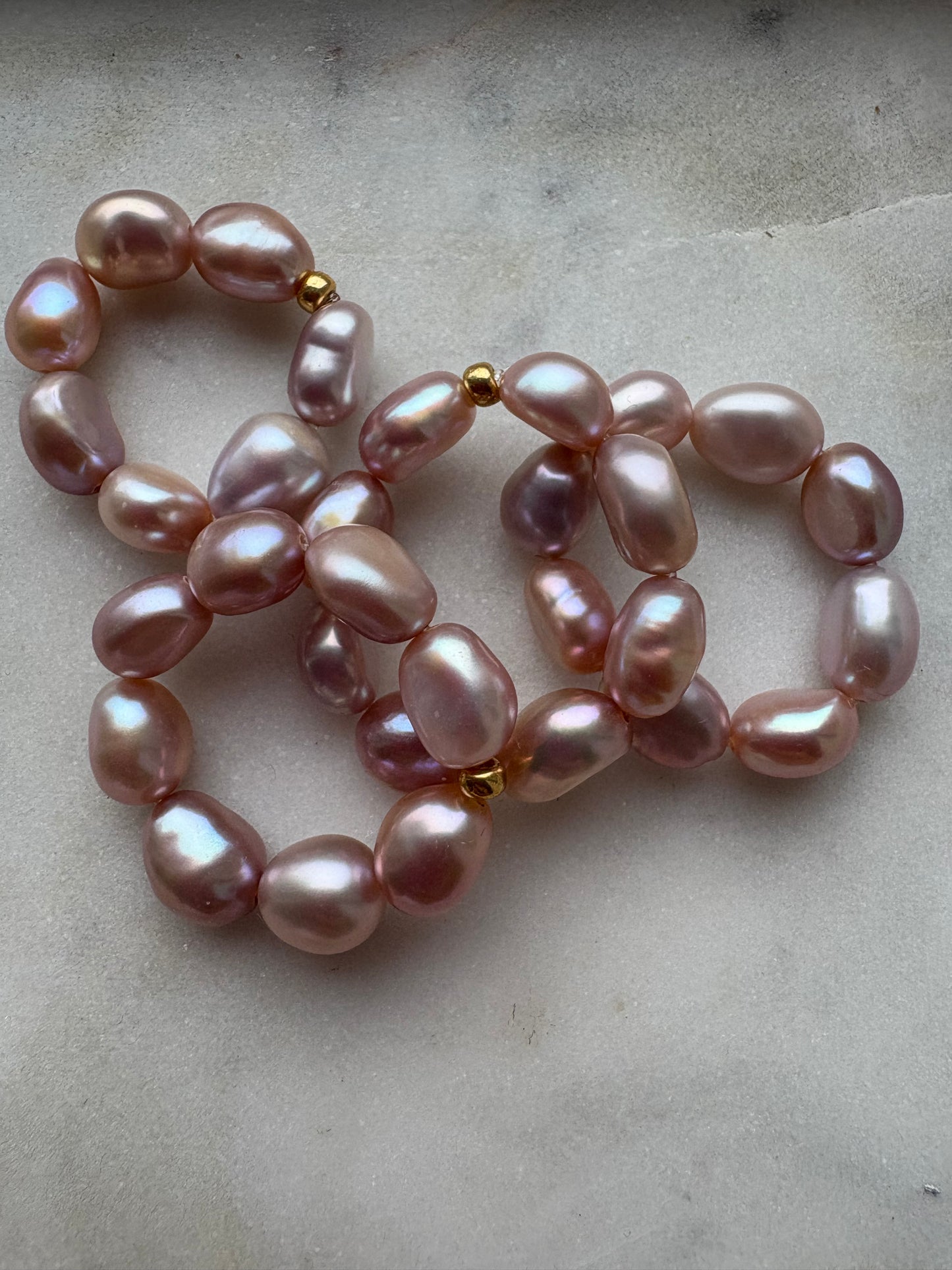 big rosé pearl ring