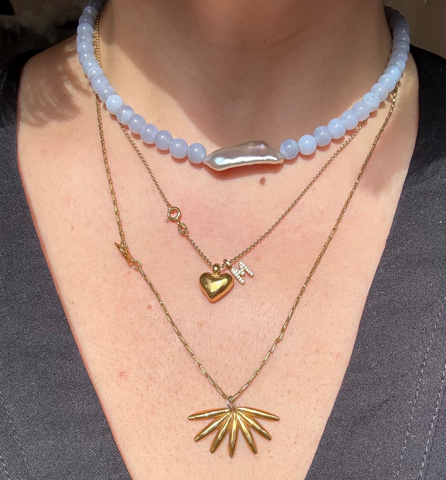 aqua pearl necklace