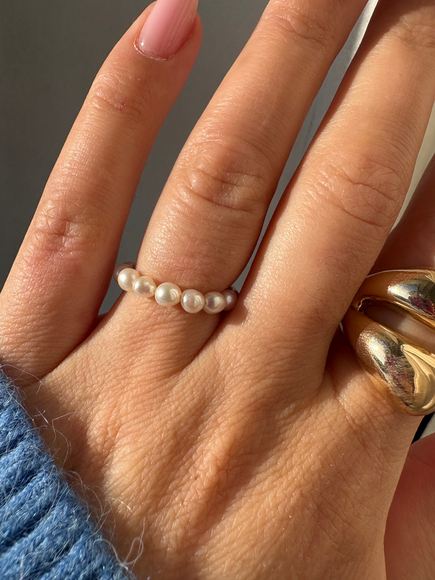 petite pearl ring